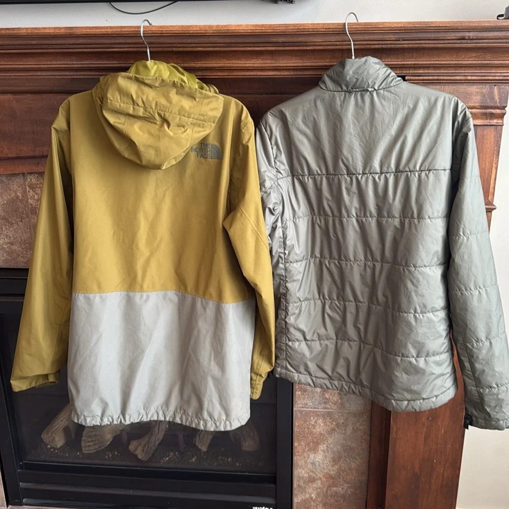 THE NORTH FACE Men's CLEMENT TRICLIMATE Jacket Green/Gray SMALL 2 coats in 1